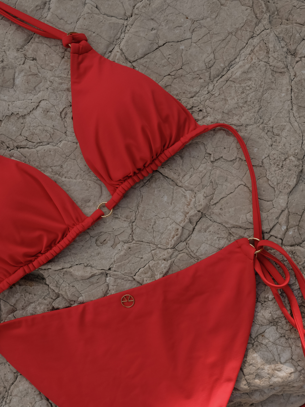 Paola Triangle Bikini Bottoms - Red